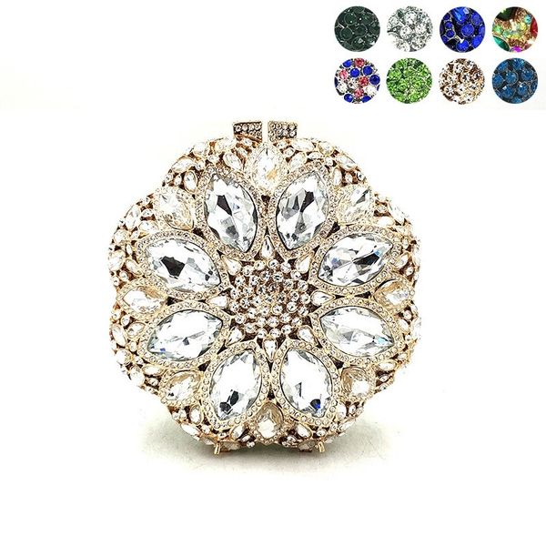 

ladies handbag bridal wedding party purse women evening party bag diamond luxury round ball shape clutches elegant crystal purse 210302