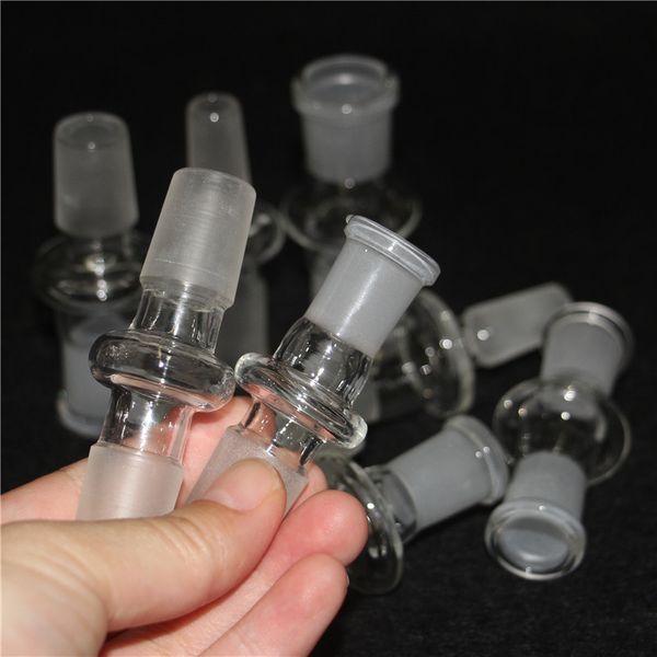 Glas-Wasserpfeifen-Adapter 18 mm weiblich auf 14 mm männlich für Bongs, Drop-Down-Reduzierstück, Schleifmund, Aschefänger, Wasserbong