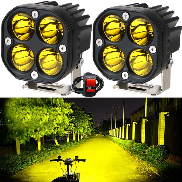 Carro LED Farol Led Spotlights Carro Auxiliar Lightings Motorbike Fog Light 12V 24V Para Bicicletas Carro Acessórios Motocicleta