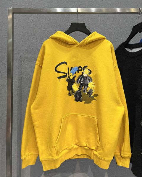 

men's hoodies correct version of new simpson digital printing ins couple fleece hoodie for men and women in autumn and winter 21, Black