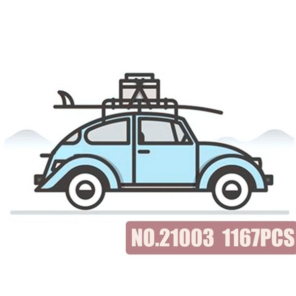 

21003 1193pcs technical series the beetle model classic building blocks car compatible with 10252 toys for children gift 12682962