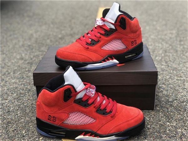 

shoes authentic 5 raging bull outdoor men varsity red black white 5s suede dd0587-600 trainers sneakers sports original