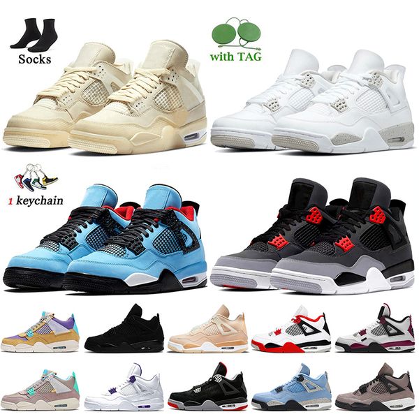 

big size mens womens jumpman 4 4s basketball shoes sail white oreo infrared fire red university blue bred psgs black cat trainers sneakers g