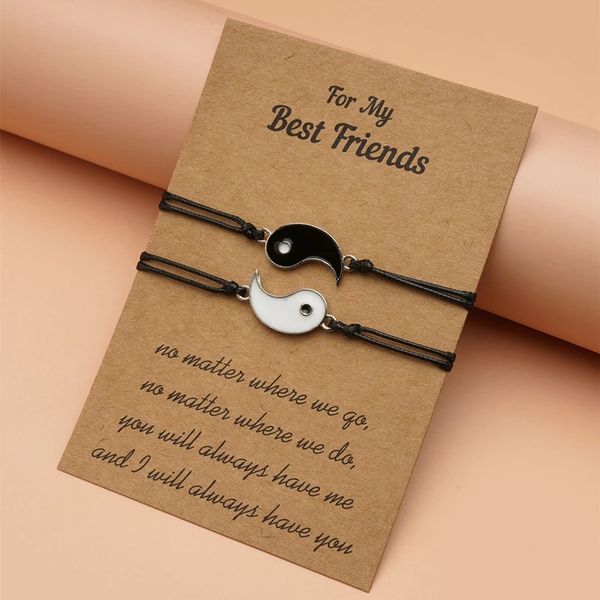 

2pc tai chi yin yang adjustable couple bracelet friendship relationship boyfriend girlfriend friendly charm bracelets gift, Golden;silver