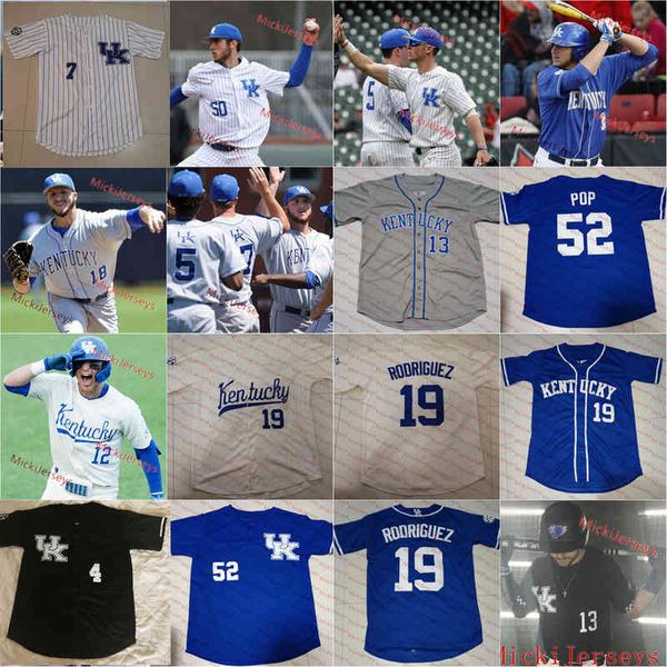 Xflsp Custom UK Kentucky Wildcats Baseball-Trikot Jaren Shelby Drew Grace Kirk Liebert Chase Bryan Cole Stupp Zack Lee Sean Harney Daniel Harper