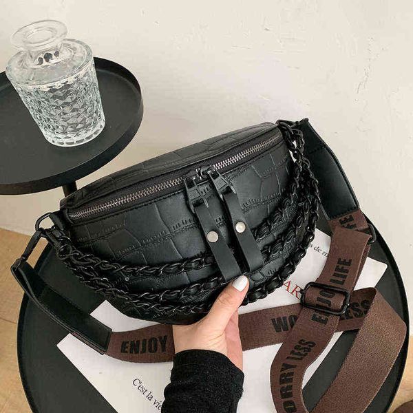 

brand women's leather chest fashion chain waist ladies crossbody bags luxury fanny pack 220419