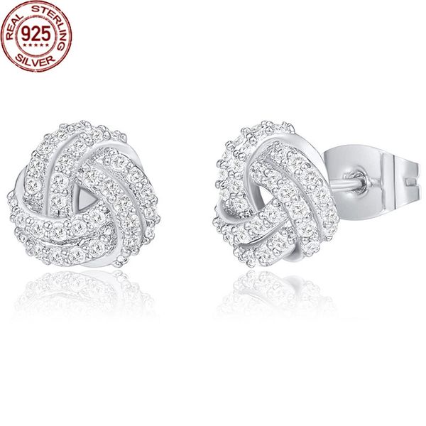 

new arrival 925 silver full zircon earrings charm arc rotating ear three row drill accessories female's fashion jewelry gift, Golden