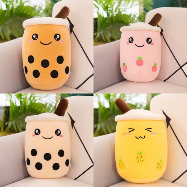 24 cm Bubble Milk Tea Plüschtier Plushie Brewed Boba Gefülltes Cartoon Zylindrisches Körperkissen Tassenkissen Superweiches Umarmungskissen Kreatives Geschenk für Kinder 820 E3