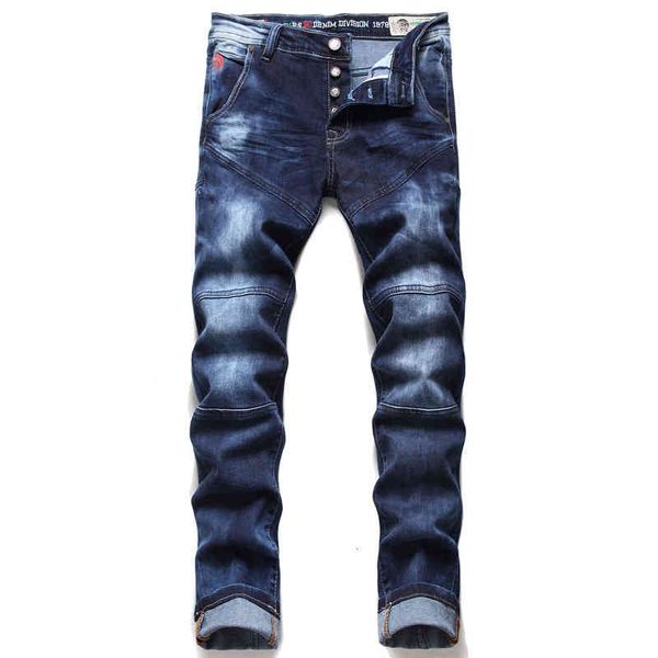 

men's jeans ds winter pants jeans ordinary cotton blue medium waist casual micro elastic youth quality men's 3060 nqub