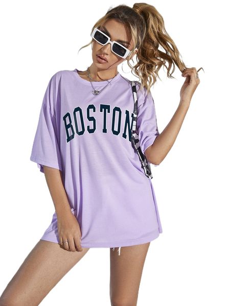 

letter graphic drop shoulder tee g1tp#, White