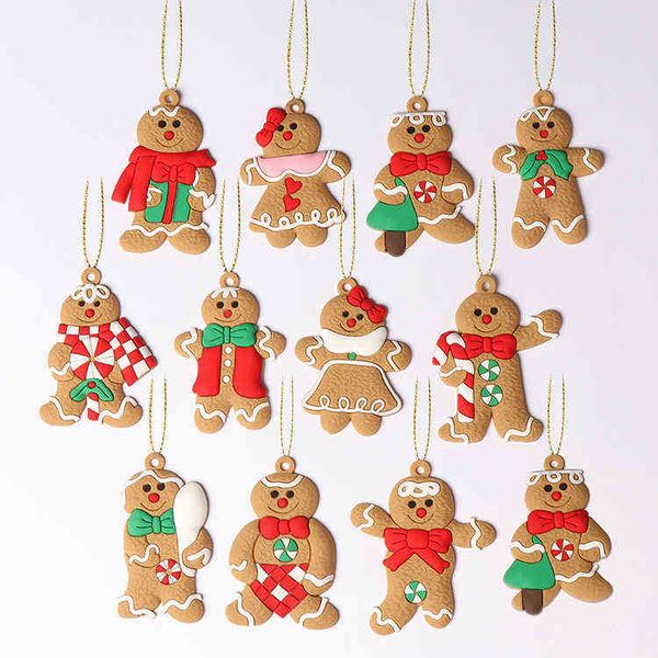 

factory outlet new gingerbread man christmas tree decorations 12 scene pendants