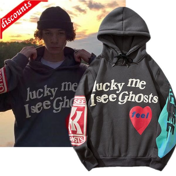 

men's brand fashion trend sweater wholesale love graffiti foam letter printed hoodie loose coat, Black