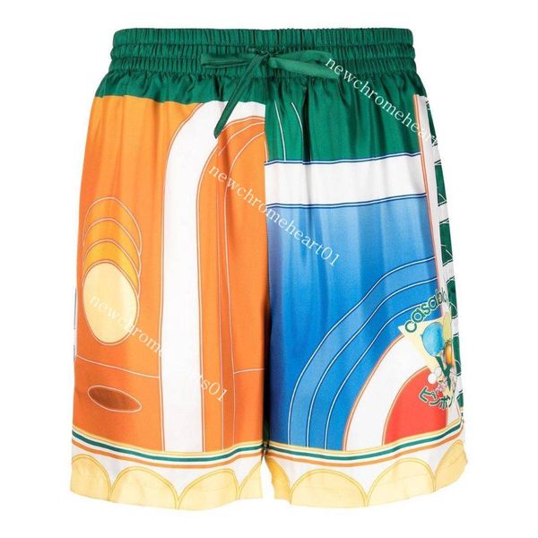 

2022ss casablanca memphis club shorts men designer sets short sleeves shirts women summer beach pants, White;black