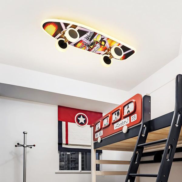 Потолочные светильники модные мультфильм защита глаз Северная скутер сетка красная спальня детская лампа комната