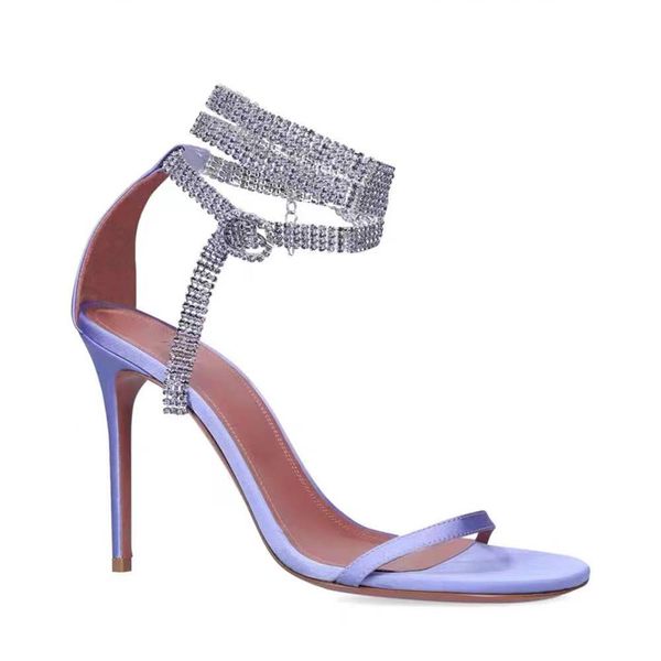 

purple satin amina high heeled sandals crystal-encrusted strap spool heels sky-high heel for shoes women summer designers shoe party factory, Black