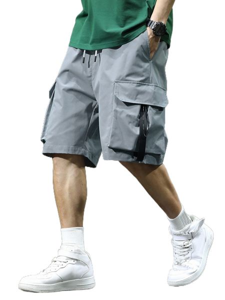 

men flap pocket tape detail shorts h6ly#, White;black