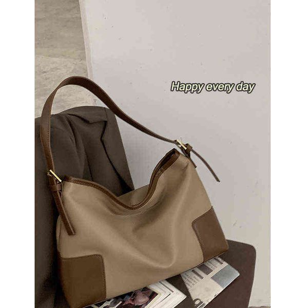 

factory online export designer brand bags handbag women's autumn and new fashion contrast color underarm versatile msenger bucket