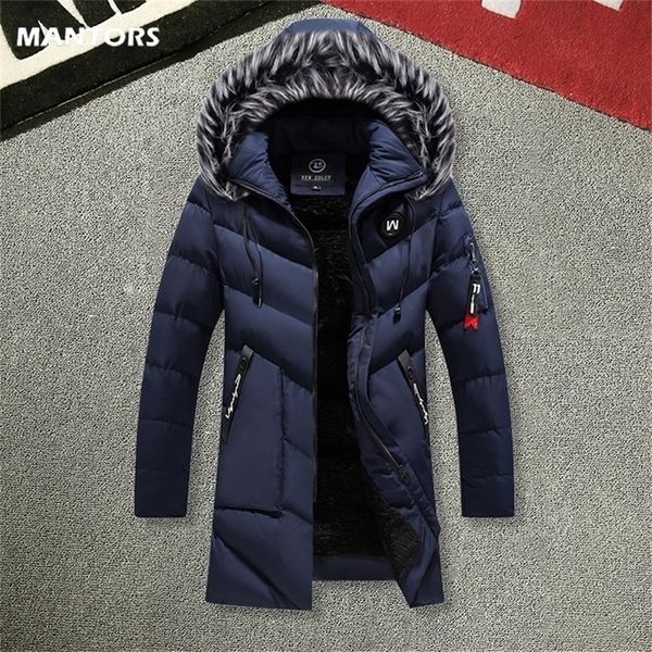 Parka da uomo Giacca con cappuccio in pelliccia Giacca invernale in cotone imbottito Parka Cappotti Giacca a vento calda da uomo Abbigliamento di marca Cappotti moda 201128