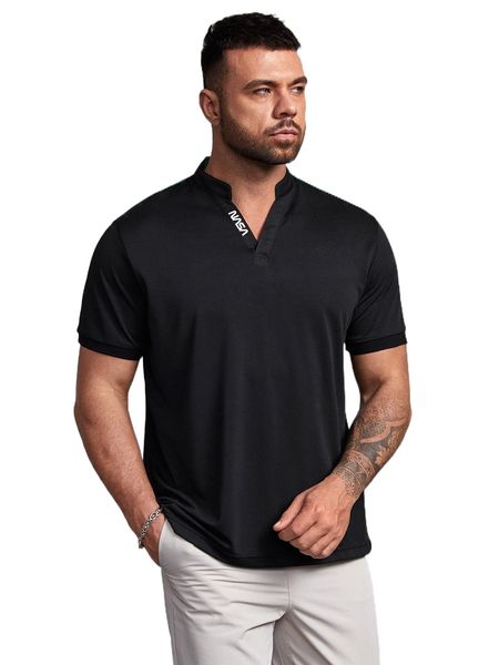 

extended sizes men letter graphic polo shirt 39mc#, White;black