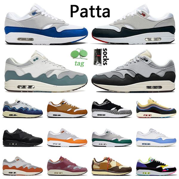 

patta 1 87 running shoes mens women sneakers anniversary royal obsidian waves noise aqua black grey monarch sean wotherspoon sports trainers