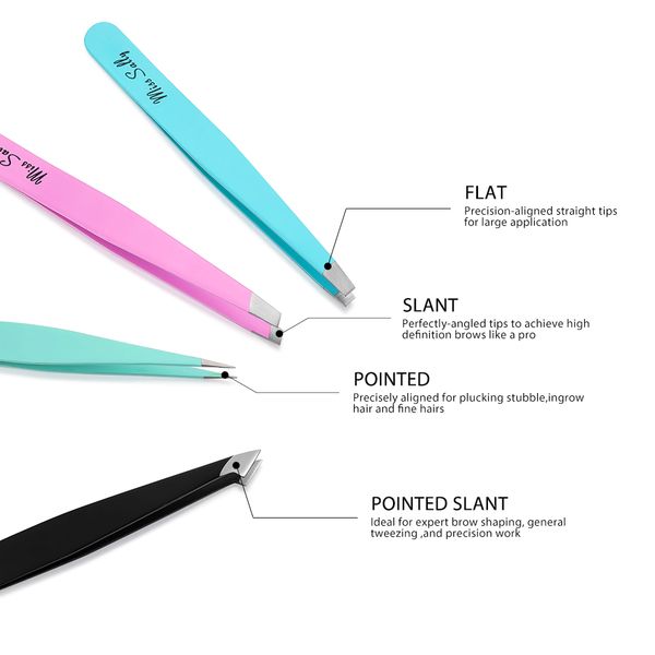 

colorful eyebrow tweezers set stainless steel tweezers for eyebrow slant tips tweezers and scissors daily beauty tool perfection