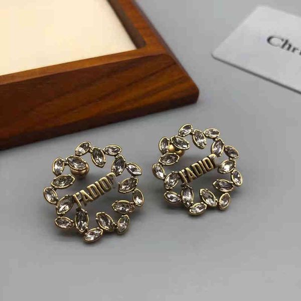 

2022 factory wholesale new dijia 1.1 high version round wheat ear drill female hollow earrings x19f, Golden