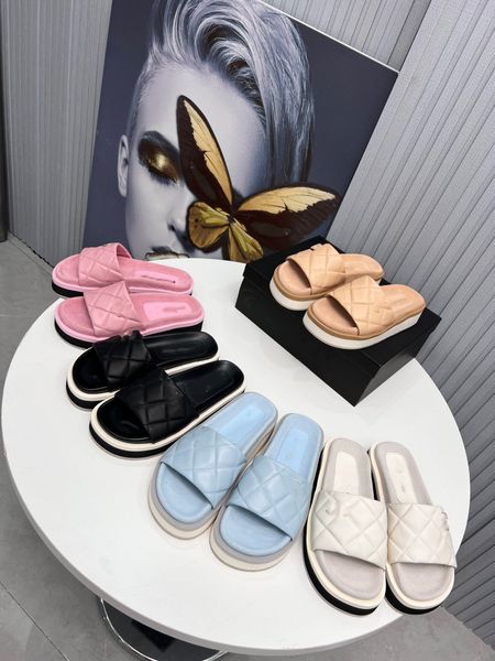 Designer-Frauen-Space-Hausschuhe, Strandsandalen, Perlen-Loafer, bedruckt, weicher Teig, Mikrofaser-Rindsleder, echtes Leder, Slide, Sommermode, Sandalen, Größe 35–42