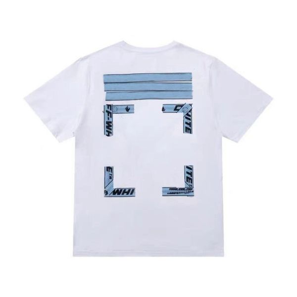 

designers classic fashion offs mens t shirts brand back tape letter warning line arrow t-shirt luxury casual loose clothing women quality c, White;black