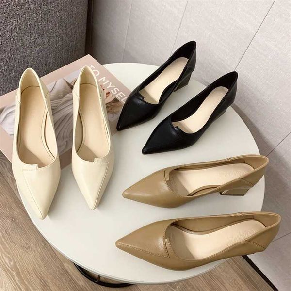 

paris classic luxury elegant pointed toe high heels fashion genuine leather female single shoes square heel womens work shoe black professio