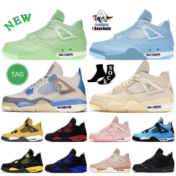 

ow 4s green military blue basketball shoes mens womens sail black cat designer sneakers jorden