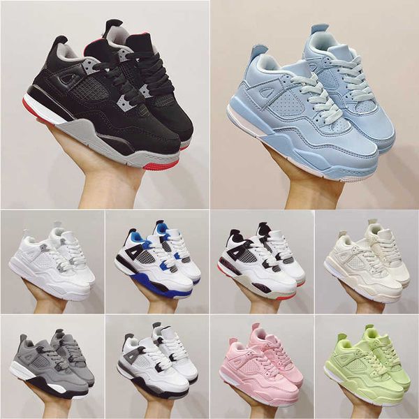 

children basketball shoes 4 motosports mens 4s shimmer black cat white bred boys bred trainers sneakers outdoor sport eur 22-37