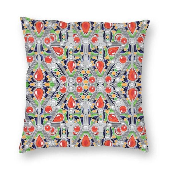 Almofada/travesseiro decorativo moda kabyle jóias tampa de almofada de jóias 45x45cm Geometria macia Marrocos para sofá -Sofá Fronha quadrada da sala de estar Deco