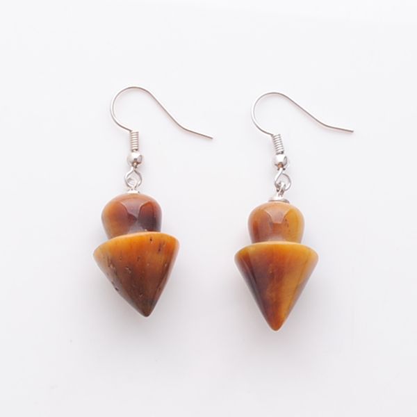 

hook drop dangle earring for women gift natural stone beads tigers eye mushroom shaped pendants earrings fashion jewelry dr3261, Silver