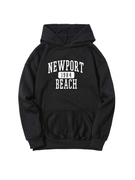 

letter graphic thermal lined hoodie f7sf#, Black
