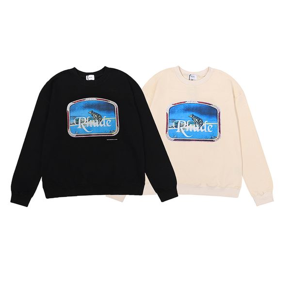 Sweatshirts Hoodies Erkek Kadın Yüksek Kaliteli Kurt Baskı Kazak Hooke Hip Hop Sulağı