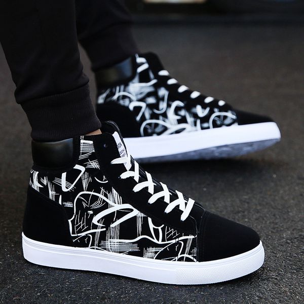 

spring and summer new all-match sneakers men's casual shoes korean trend high-top