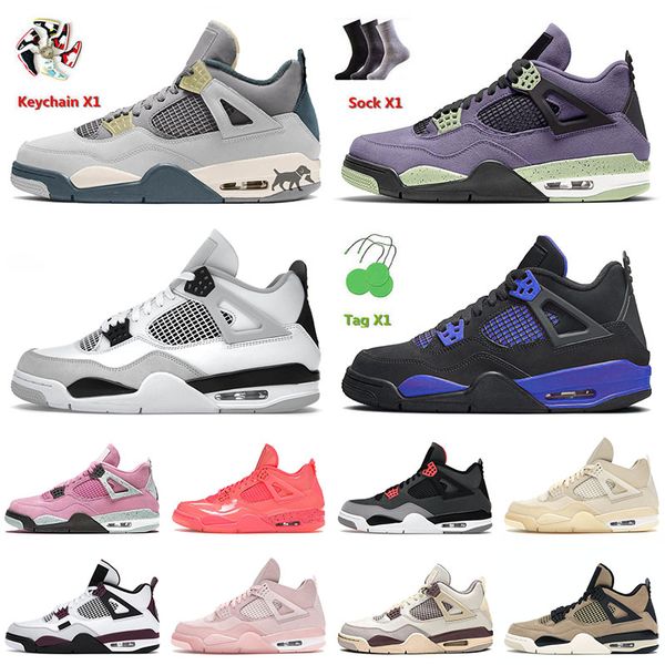 

2022 new arrival basketball shoes 4 4s iv og jumpman craft canyon purple blue thunder military black canvas bred for men women trainers snea