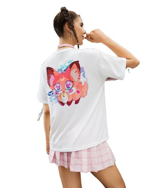 

x moxxi monroe drop shoulder cartoon graphic e9pz#, White