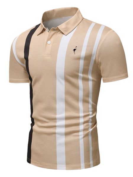 

men striped & flamingo print polo shirt 02tq#, White;black