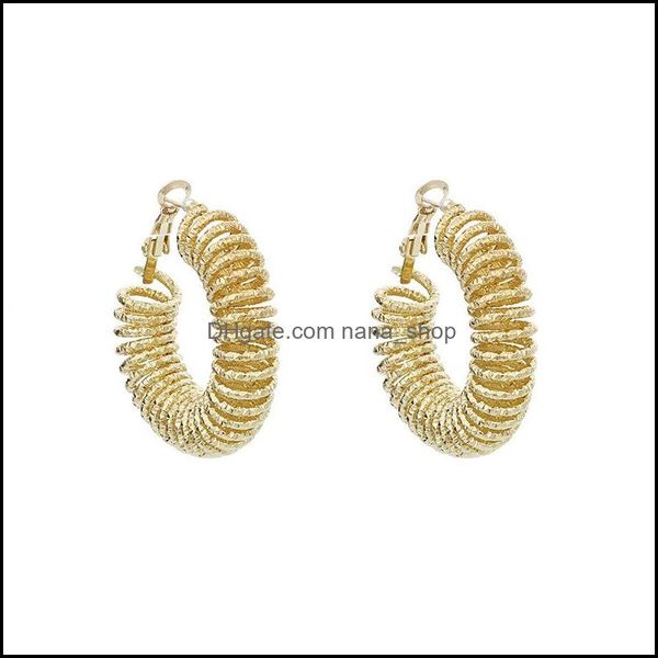 

hoop hie earrings jewelry big for women trendy round metal earring wedding party gift drop delivery 2021 qoozd, Golden;silver