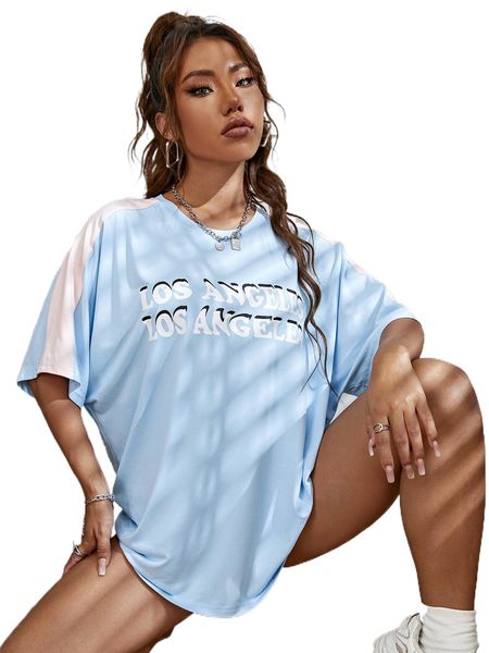 

letter graphic contrast sideseam tee p7pk#, White