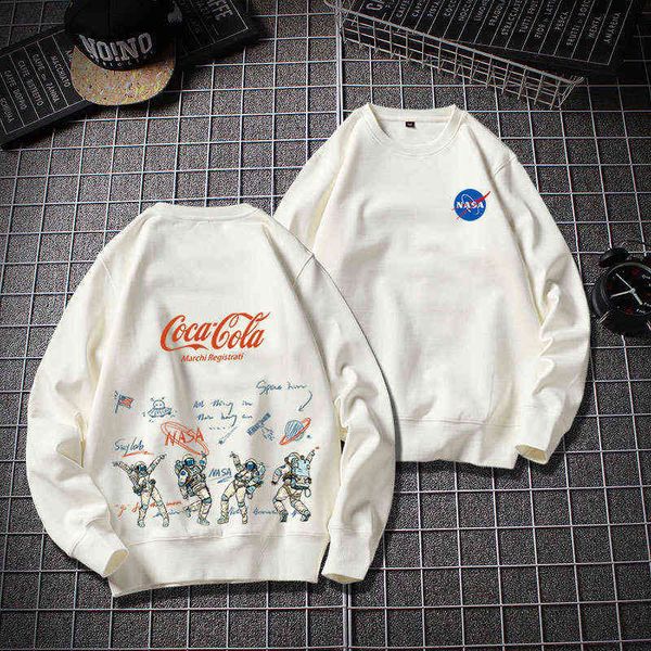 

hoodies sweatshirts designer hoodie nasa co jacket autumn winter plush thickened fashion couple long sleeve ins brand men's sweater, Black