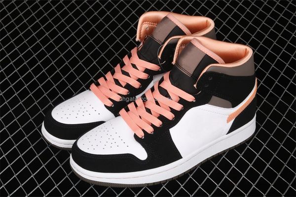 

mid peach 1 mocha dh0210-100 basketball shoes womens mens size us 4-10 36-44