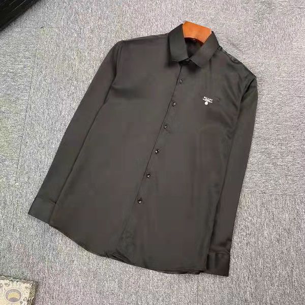 

mens casual shirts designer polos long sleeves summer polo man with letters budge tshirts streewears casual clothing, White;black