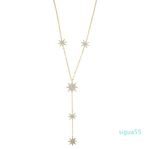 Star-palazzo all'ingrosso Star North Star Charm Long Women Chain Necklace Lariat Summer Sexy Women Fashion Design Jewelry