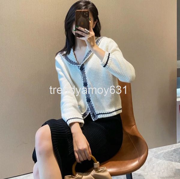 

women's sweaters autumn and winter coat women's cardigan baby the same navy collar temperament sweater v-neck casual trend, White;black