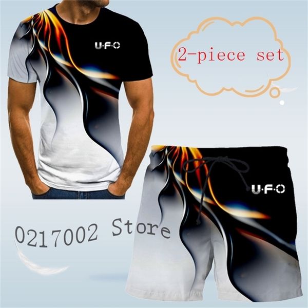 

men s suit ufo 3d t shirt print breathable beach lapel short sleeve shirt shorts street men s hawaiian 2 piece set s 6xl 220624, Gray