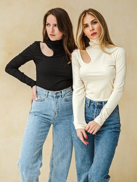 

asymmetrical neck rib-knit tee y9nj#, White