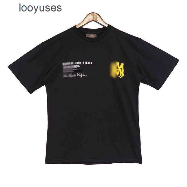 

amirs designer t shirts amires winter men's street bombing poster letter print round neck short sleeve t-shirt top, White;black
