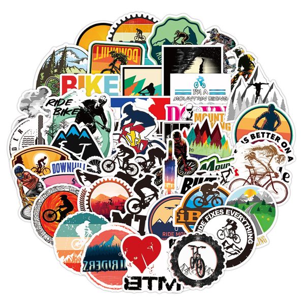 

waterproof sticker 50 pcs outdoor mountain bicycle riding racing cycling stickers for luggage car skateboard pvc vinyl jdm decal sticker bom
